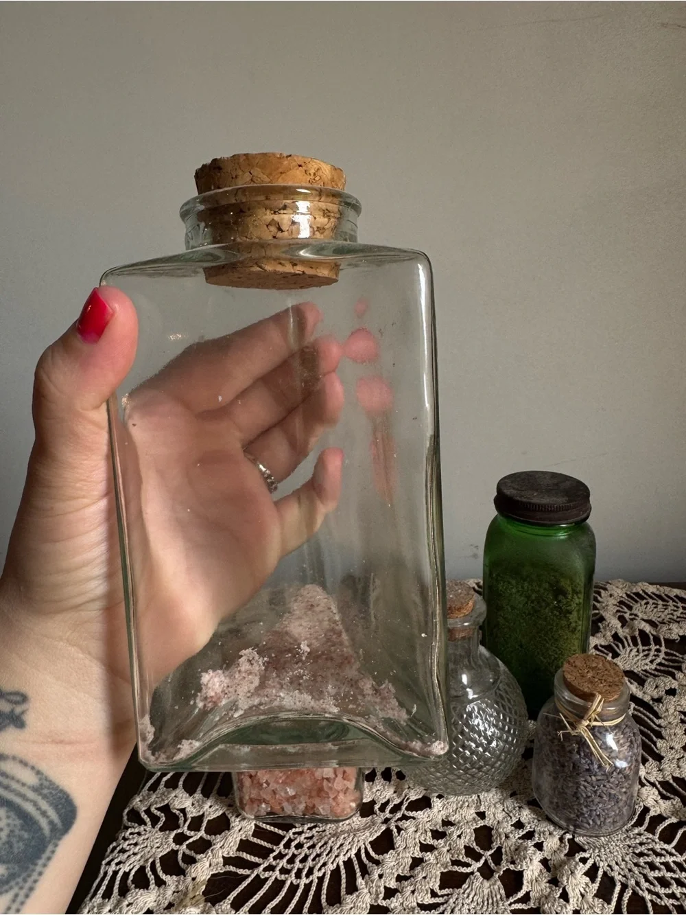 Glass Apothecary Herb Jar Bundle in Clear and Green – Home Accents
